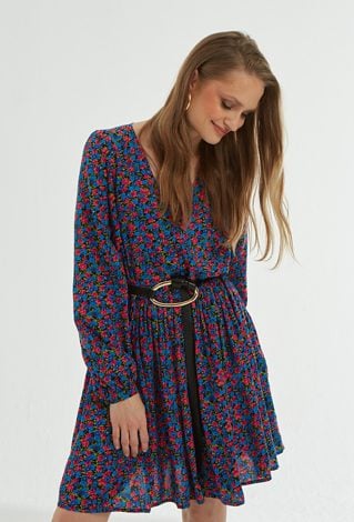 Wiskozowa sukienka w drobne kwiaty