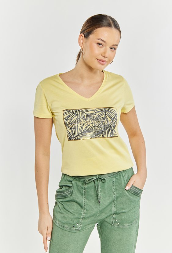 T-shirt damski w serek