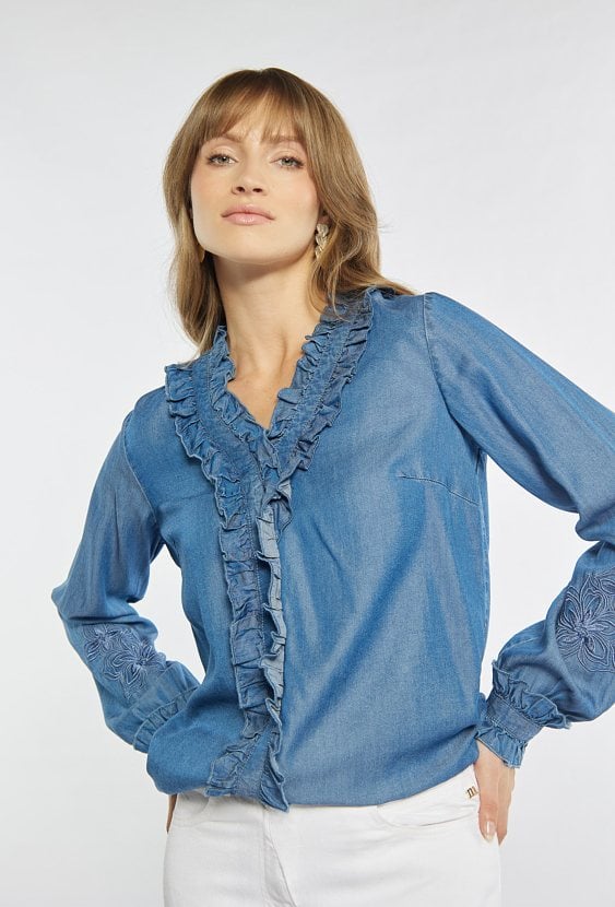 Bluzka damska z falbanką