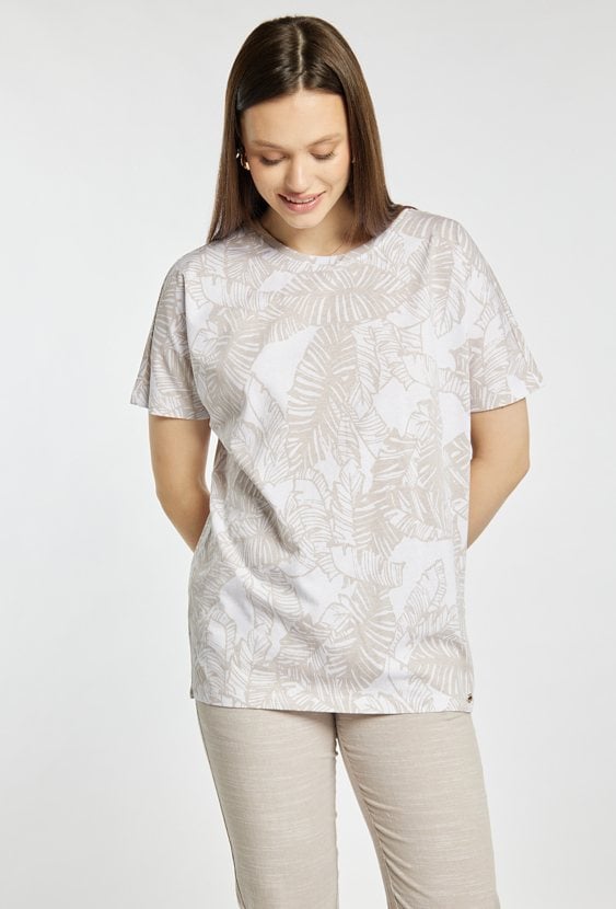 Wzorzysty T-shirt damski