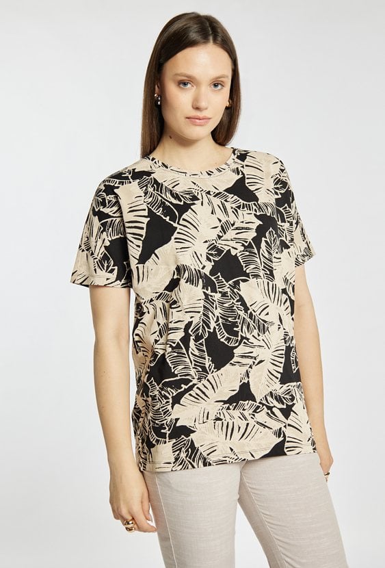 Wzorzysty T-shirt damski