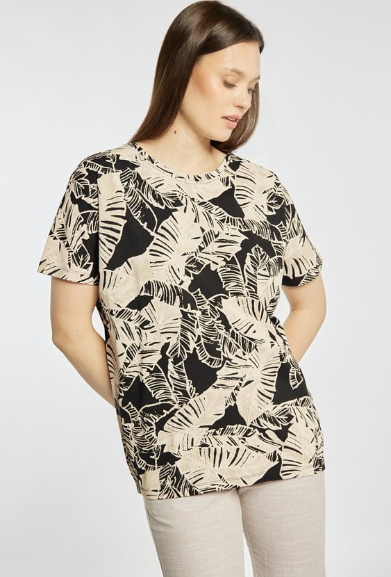 Wzorzysty T-shirt damski