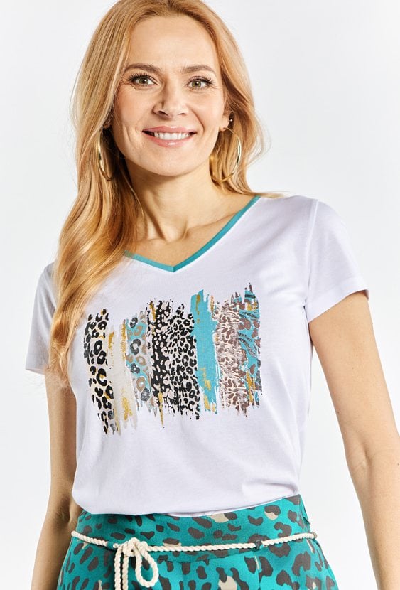 T-shirt damski w serek