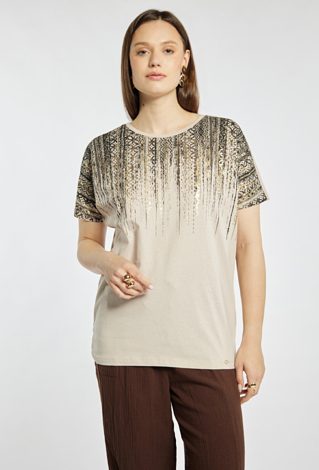 T-shirt damski z bawełny