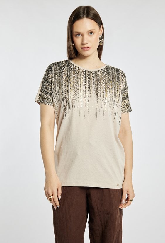 T-shirt damski z bawełny