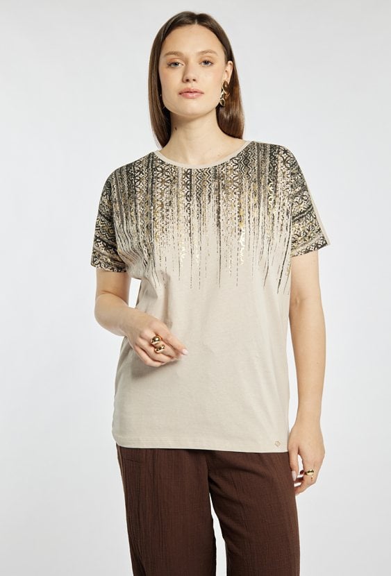 T-shirt damski z bawełny