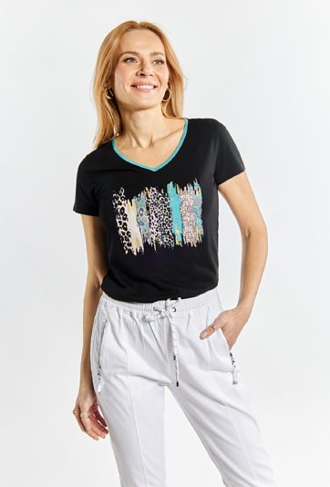 T-shirt damski w serek