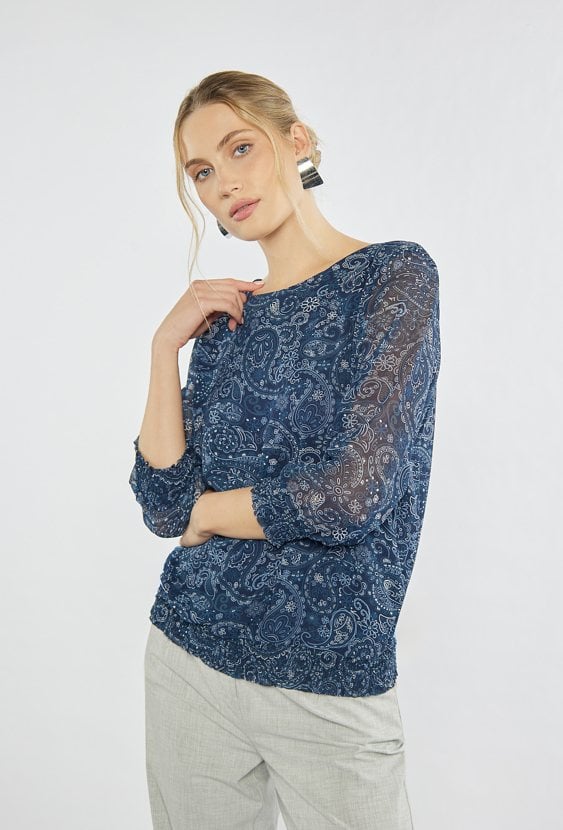 Wzorzysta bluzka damska