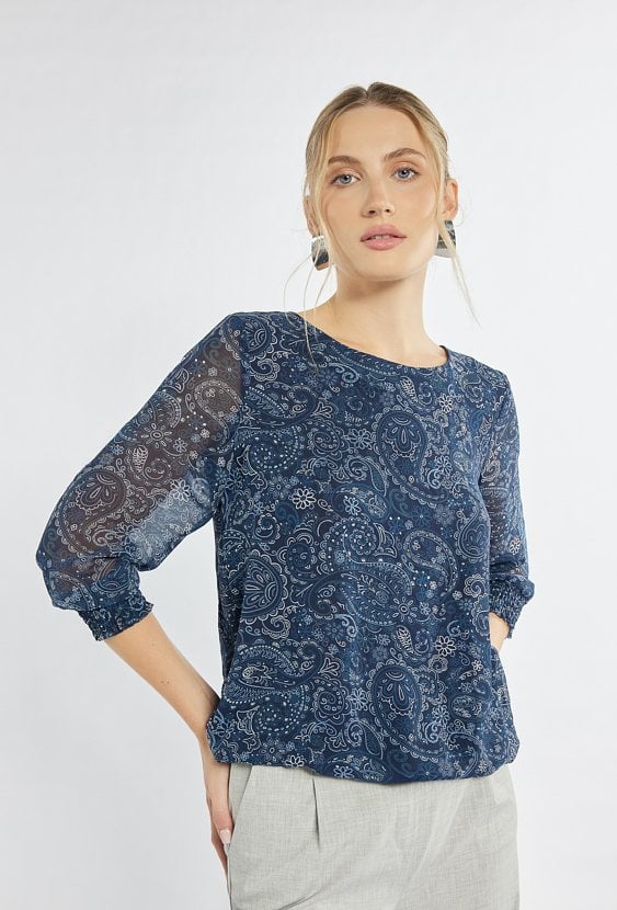 Wzorzysta bluzka damska