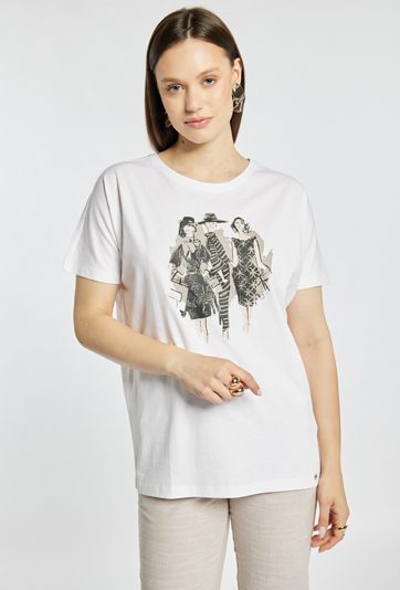 T-shirt damski z wzorem
