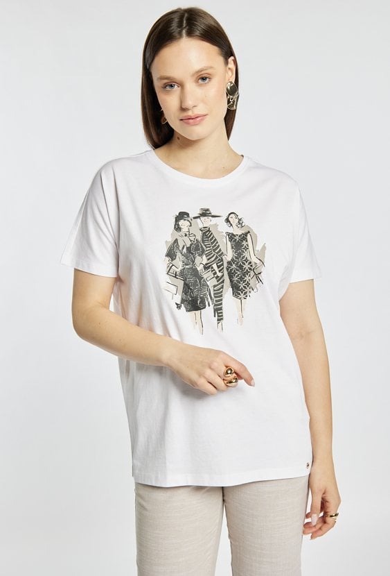 T-shirt damski z wzorem