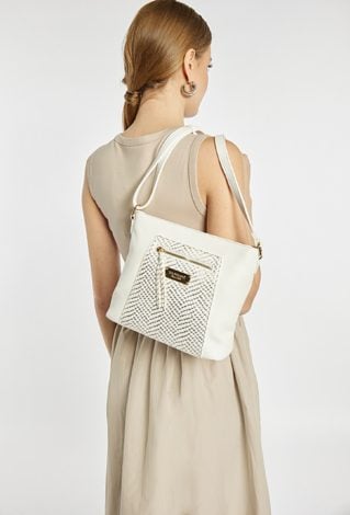 Torba damska z wzorzystą kieszonką