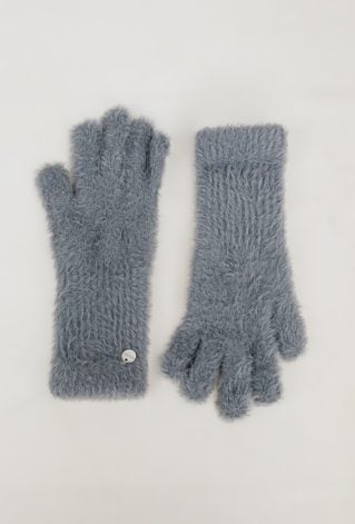 Szare futrzane rękawiczki