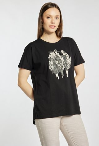 T-shirt damski z wzorem