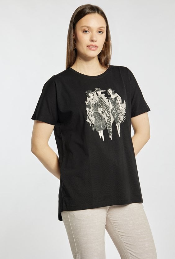 T-shirt damski z wzorem