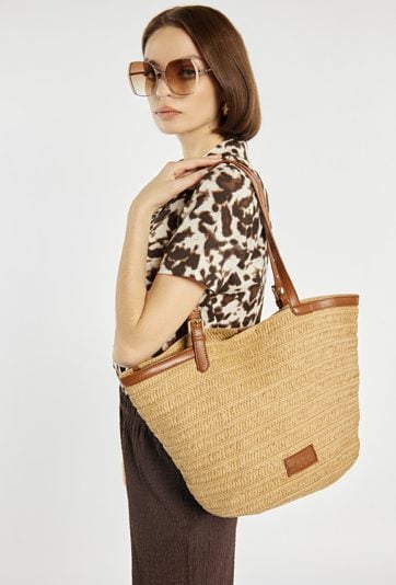 Duża torba z plecionką