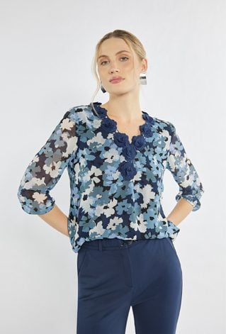 Elegancka bluzka z kwiatowym wzorem