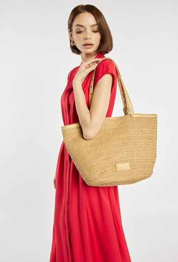 Duża torba z plecionką