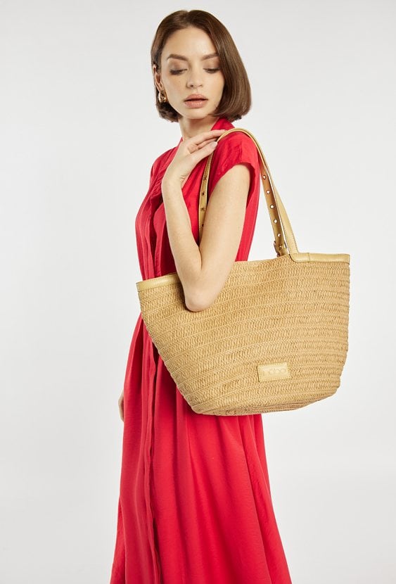 Duża torba z plecionką