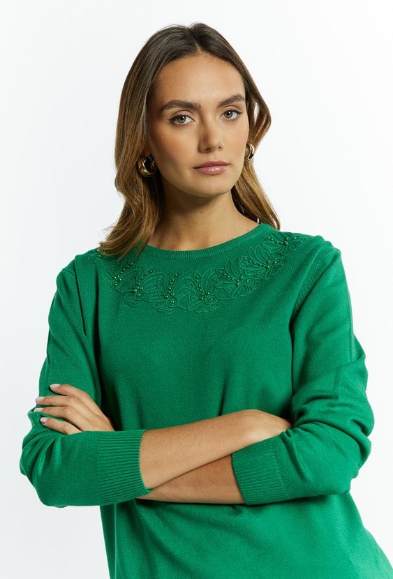 Sweter damski z koralikami