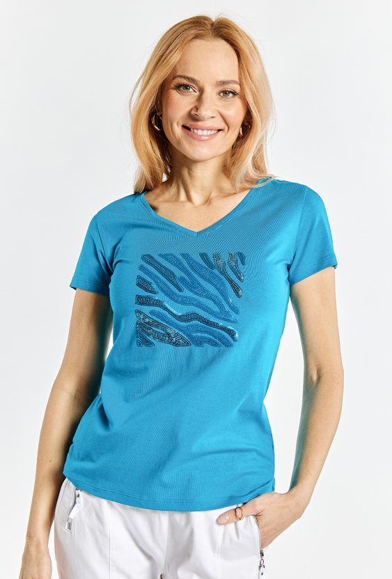 T-shirt damski w serek