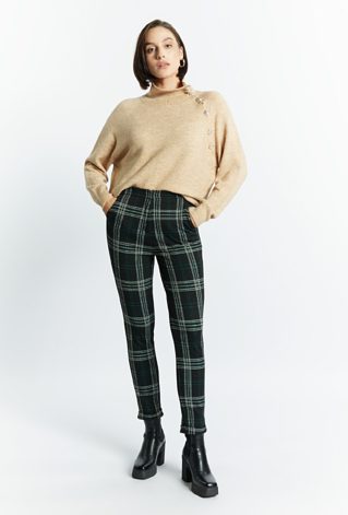 Spodnie damskie w kratę
