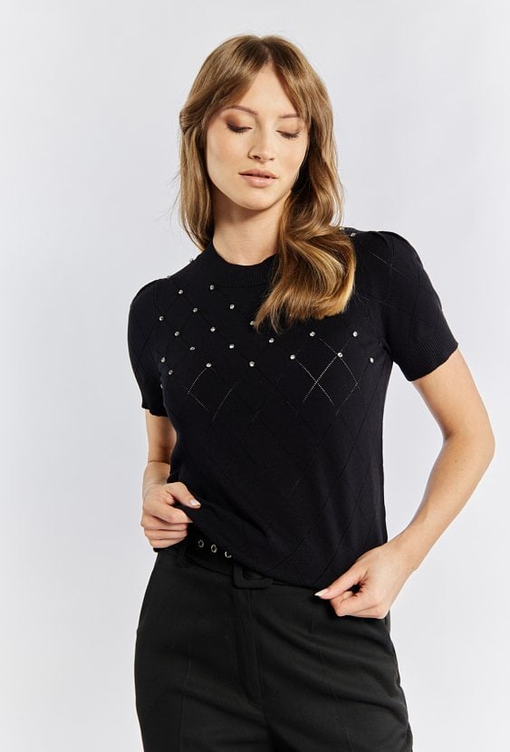 Sweter damski z aplikacjami