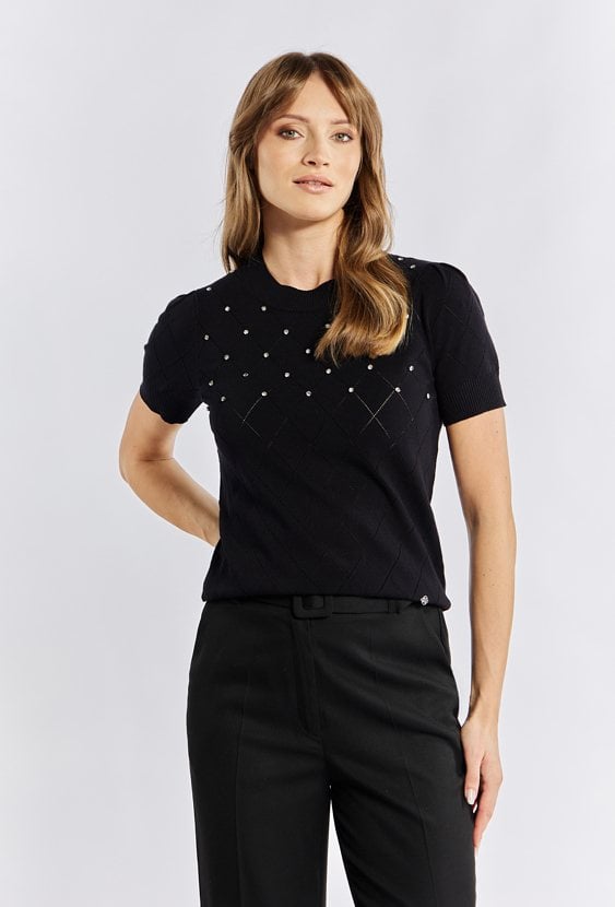 Sweter damski z aplikacjami