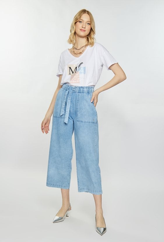 Spodnie damskie z szeroką nogawką