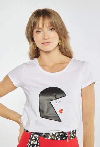 Klasyczny T-shirt z nadrukiem