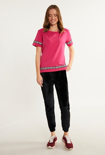 T-shirt damski z lampasami