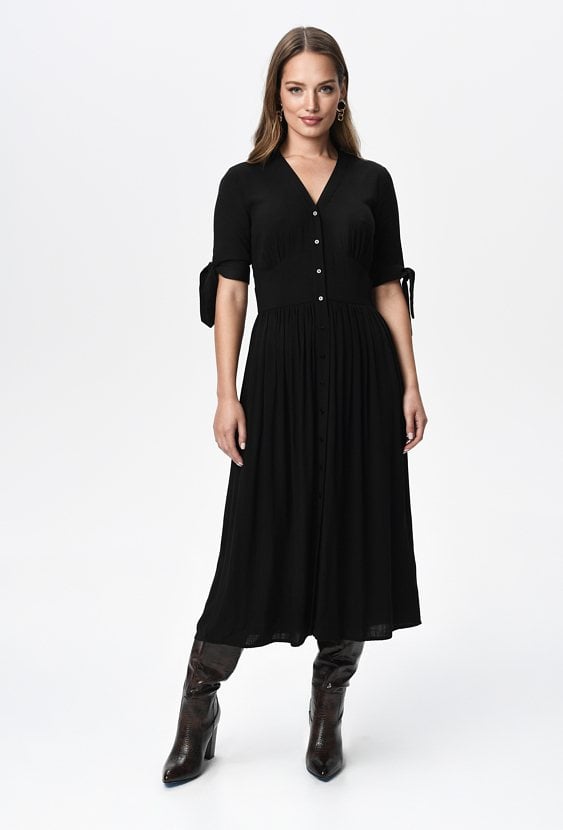 Wiskozowa sukienka z krótkim rękawem