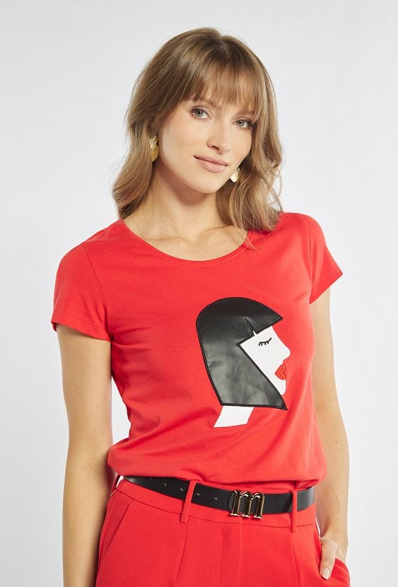 Klasyczny T-shirt z nadrukiem