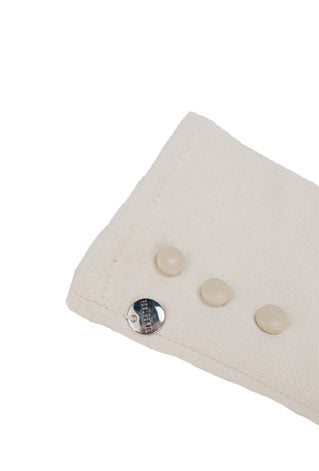 Kremowe rękawiczki z ozdobnymi guziczkami