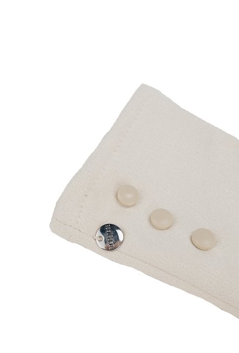 Kremowe rękawiczki z ozdobnymi guziczkami