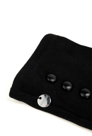 Czarne rękawiczki z ozdobnymi guziczkami