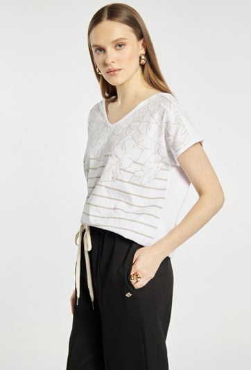 Luźny T-shirt damski