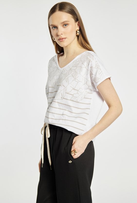 Luźny T-shirt damski