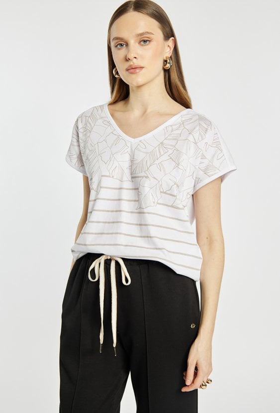 Luźny T-shirt damski