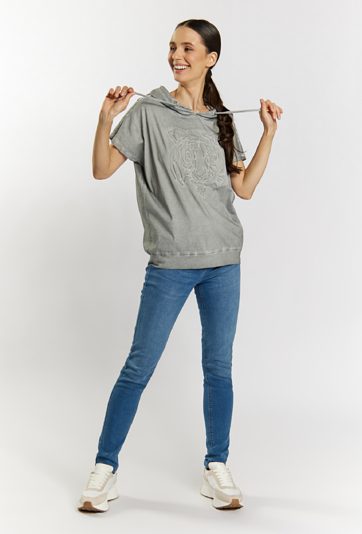 Bawełniany t-shirt z kapturem