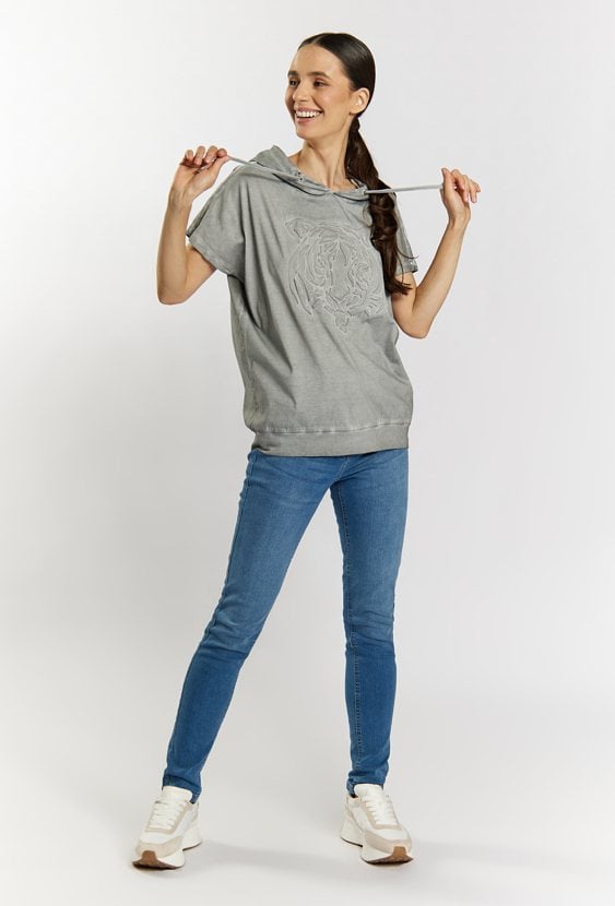 Bawełniany t-shirt z kapturem