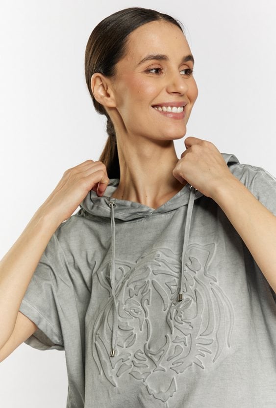 Bawełniany t-shirt z kapturem