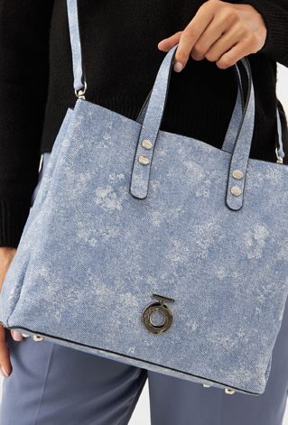 Trzykomorowa torebka do ręki Nobo denim