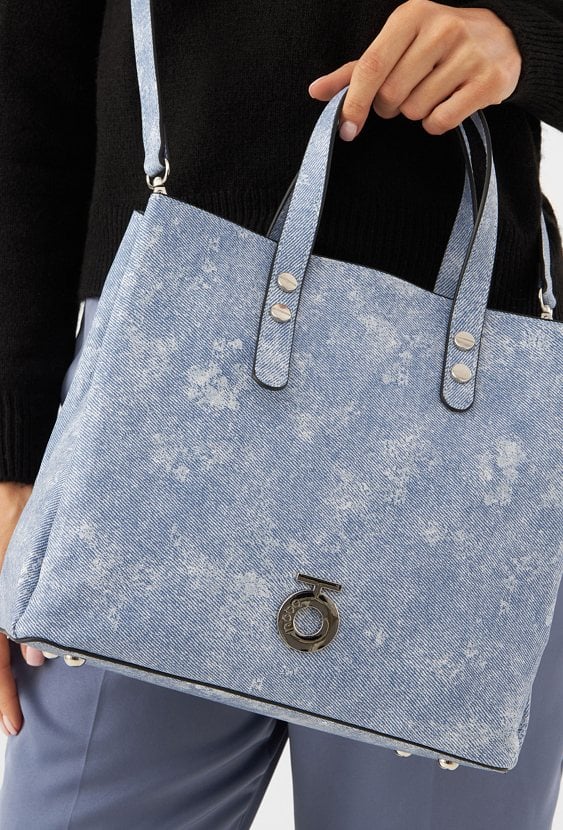 Trzykomorowa torebka do ręki Nobo denim