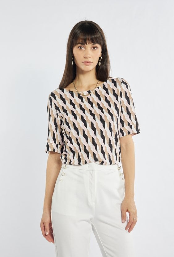 Wzorzysta bluzka damska