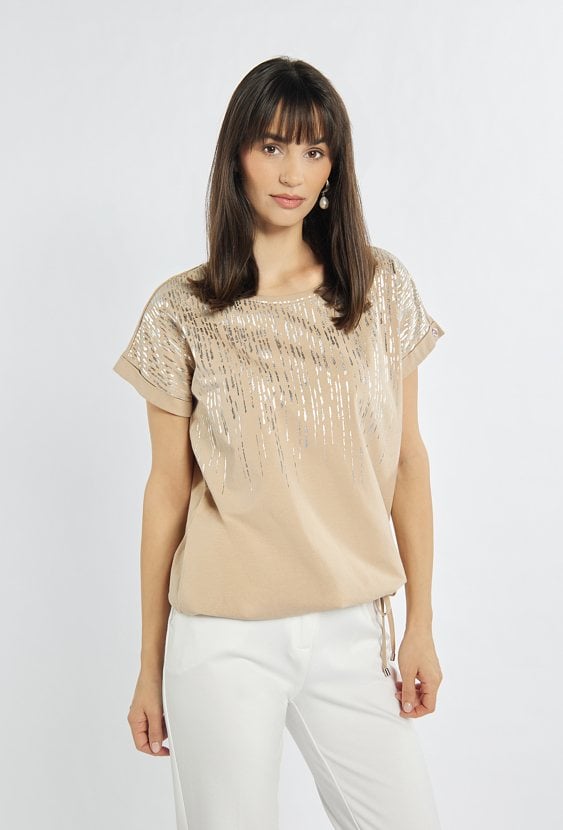 T-shirt z połyskującym nadrukiem