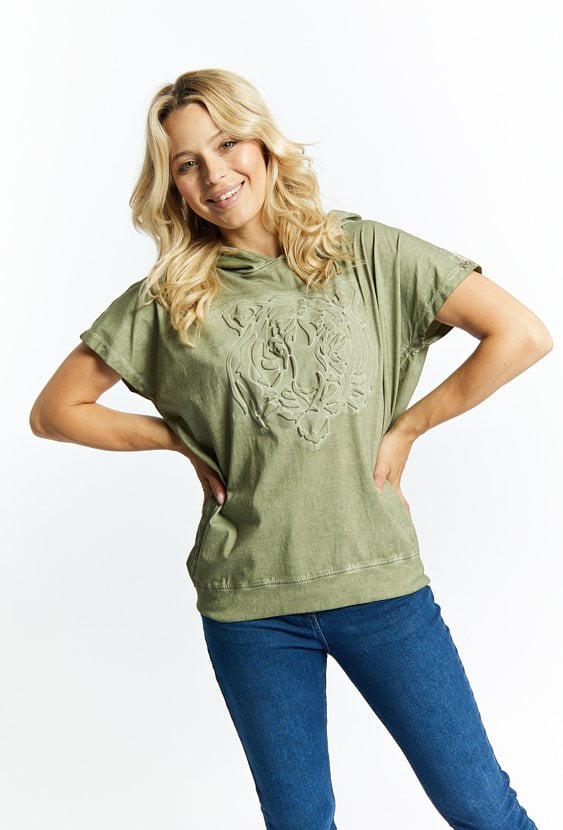 Bawełniany t-shirt z kapturem