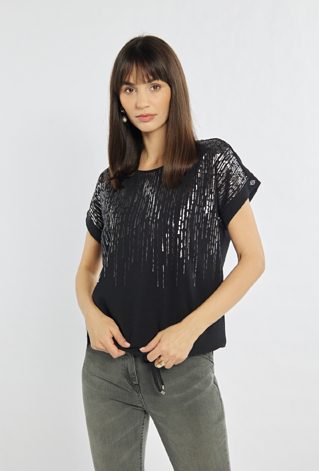 T-shirt z połyskującym nadrukiem
