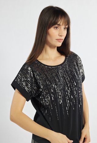 T-shirt z połyskującym nadrukiem