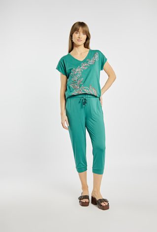 Luźny T-shirt z wzorem